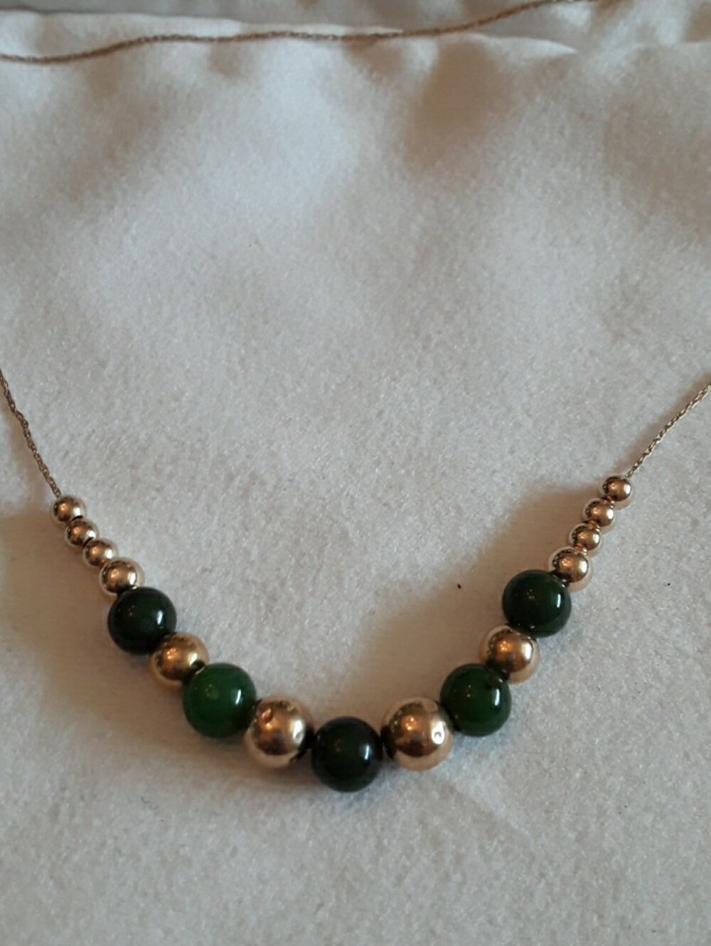 14k solid gold add a bead with 3 size 14k beads and stunning jade beads